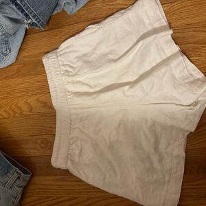 Abercrombie white linen shorts